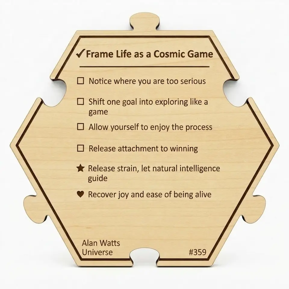 Frame Life as a Cosmic Game — Puzzle4Life™ piece back