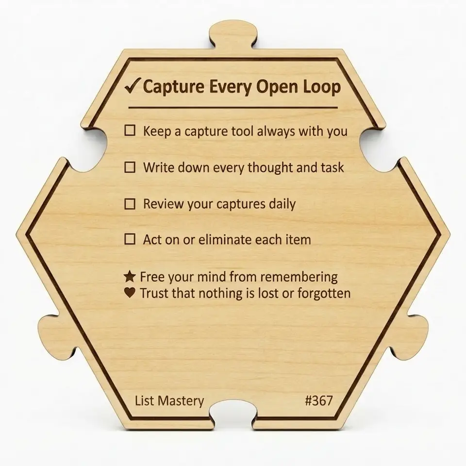 Capture Every Open Loop — Puzzle4Life™ piece back
