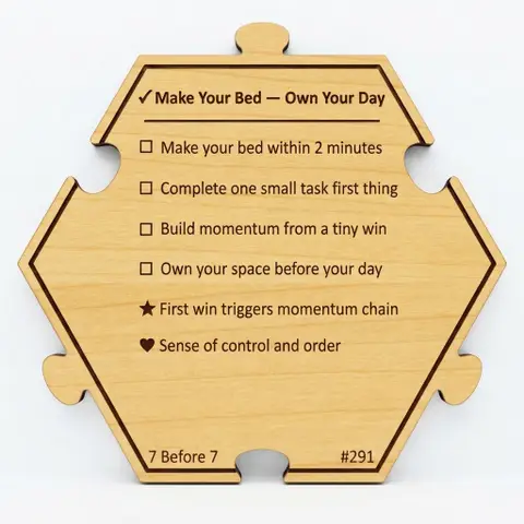 Make Your Bed — Own Your Day — Puzzle4Life™ piece back