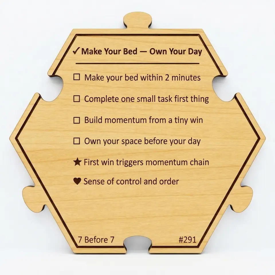 Make Your Bed — Own Your Day — Puzzle4Life™ piece back