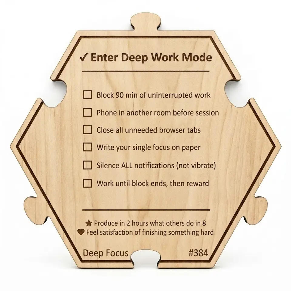 Enter Deep Work Mode — Puzzle4Life™ piece back