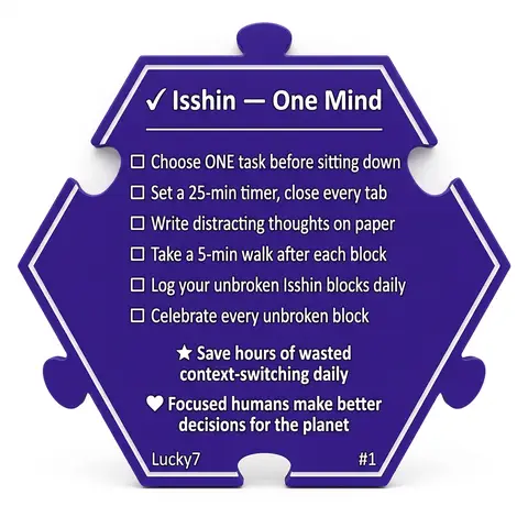 Isshin — One Mind — Puzzle4Life™ piece back