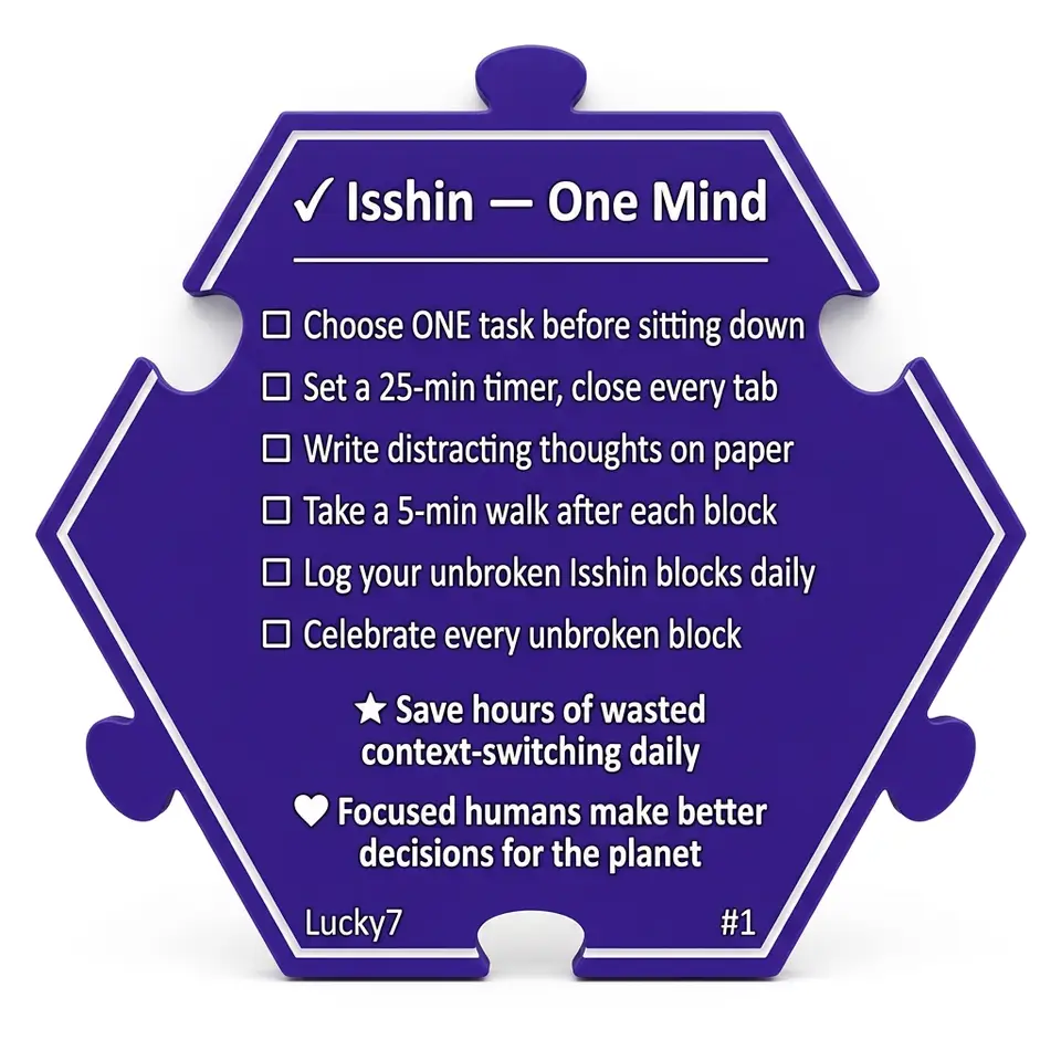 Isshin — One Mind — Puzzle4Life™ piece back