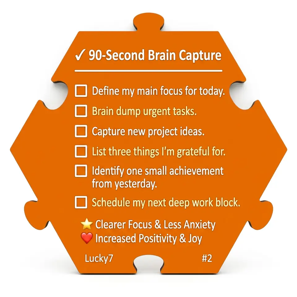 90-Second Brain Capture — Puzzle4Life™ piece back