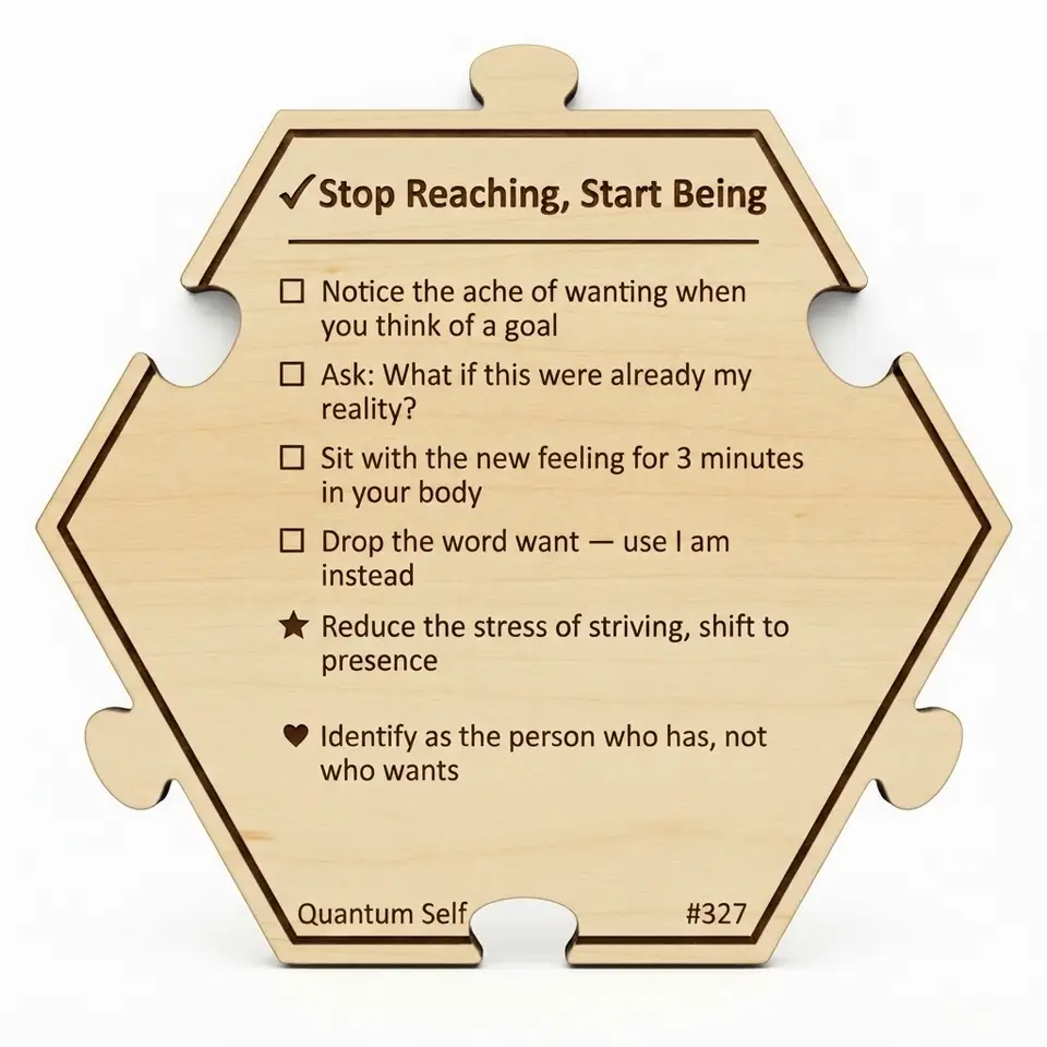 Stop Reaching, Start Being — Puzzle4Life™ piece back