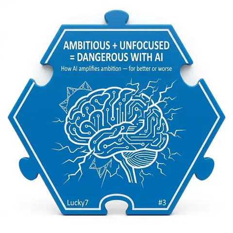 Ambitious + Unfocused = Dangerous with AI — Puzzle4Life™ piece front